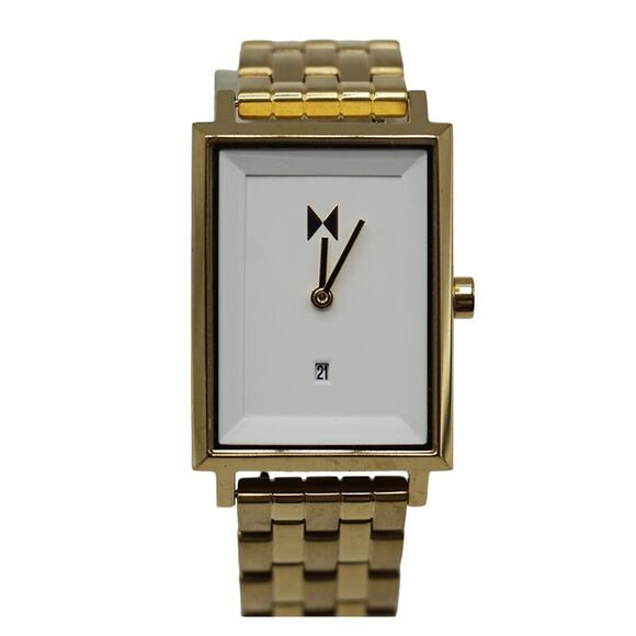 MVMT Signature Square Gold Tone Analog Womens Wristwatch New Battery - Picture 1 of 7